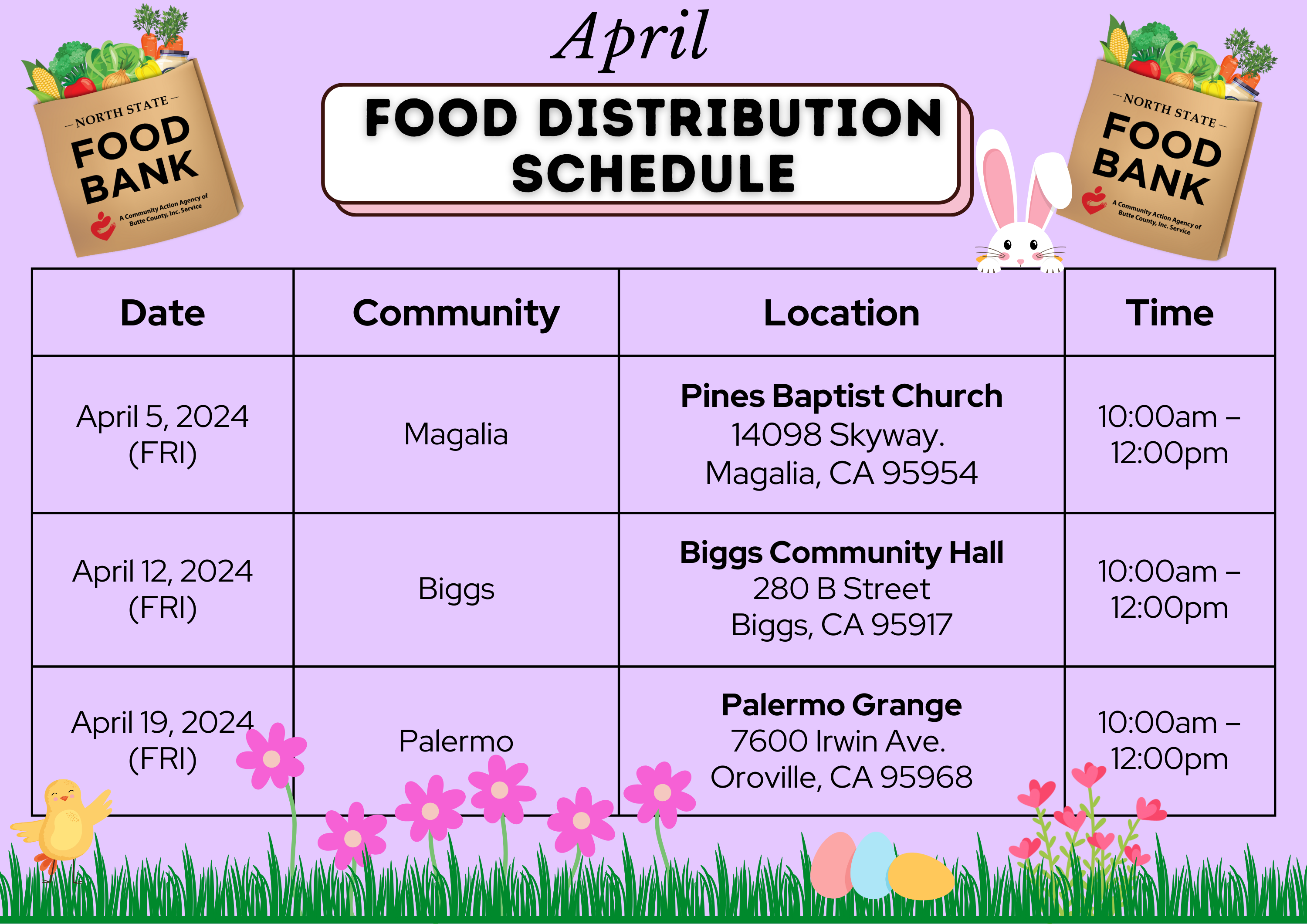 Distribution Calendar – Community Action Agency of Butte County, Inc.