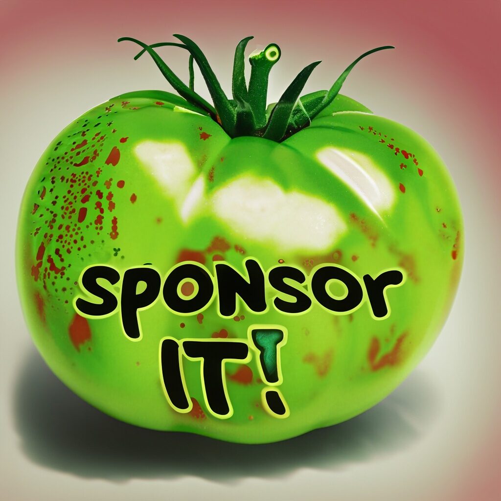 Firefly green tomato that says -Sponsor It- 53042